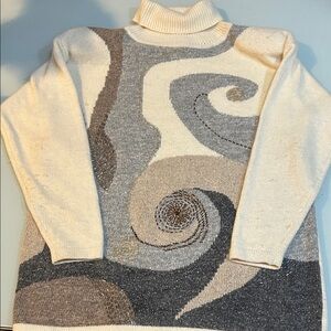 Vintage Elegant beaded turtleneck Sweater silk angora lambswool Summit Hill